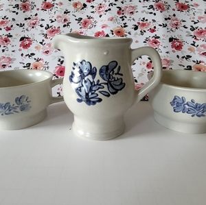 Pfaltzgraff mugs and small pitcher